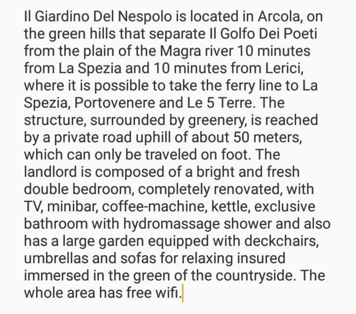 Il Giardino Del Nespolo Hotel Arcola Exterior photo